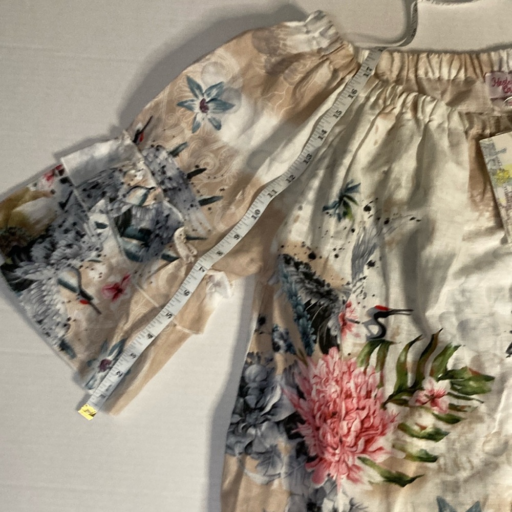 Tan Flutter Sleeve Ruffled Blouse - Picture 7 of 10